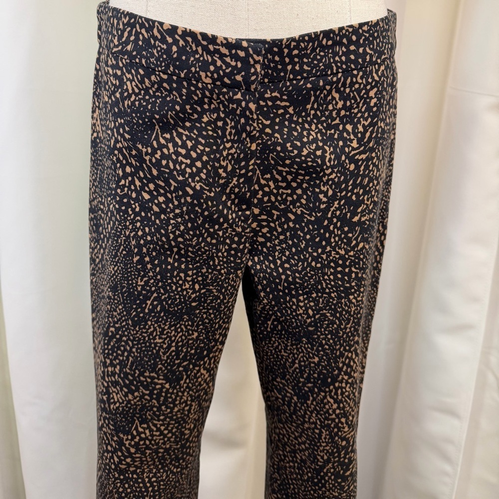 Etcetera Tan & Black Abstract Speckled Print Slim Leg Zip Hem Trousers Size 0 - Picture 4 of 14